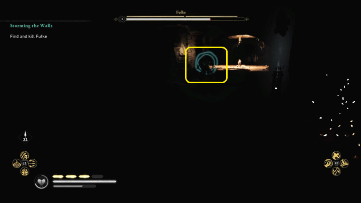 When the enemy disappears, use Odin's Sight to locate her - Assassins Creed Valhalla: Storming the Walls - guide - Southsexe - Assassins Creed Valhalla Guide
