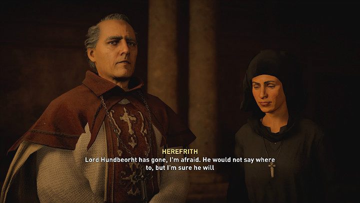 Herefrith won't be content with Hunwald's return and will say that Hundbeorth has left and did not say where - Assassins Creed Valhalla: Return home/Homecoming - walkthrough - Lincolnscire - Assassins Creed Valhalla Guide