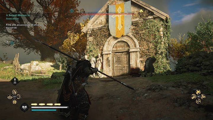 If you want you can also enter the chapel through an underground passageway - Assassins Creed Valhalla: A Sword-Shower in Anecastre - walkthrough - Lincolnscire - Assassins Creed Valhalla Guide