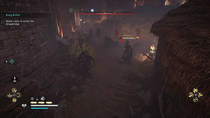 In front of the drawbridge, you will come across a squad of guards with an elite commander - Assassins Creed Valhalla: King Killer - walkthrough - Sciropescire - Assassins Creed Valhalla Guide