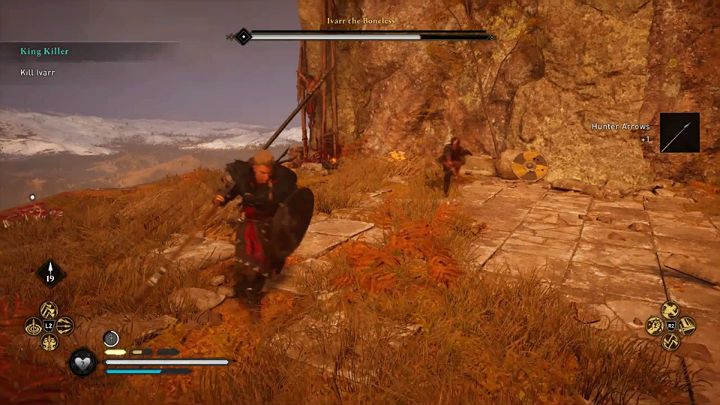 If you keep your opponent at a distance he may start throwing axes - block or dodge them - Assassins Creed Valhalla: Ivarr the Boneless - boss, how to defeat him? - Bosses - Assassins Creed Valhalla Guide