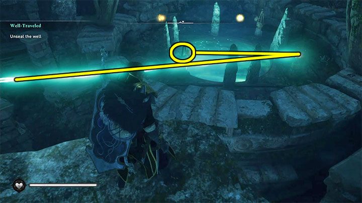 If you have done everything well, the beam will reach the structure marked in the picture - Assassins Creed Valhalla: Well of Urdr in Asgard - how to open it? - Exploring the game world - Assassins Creed Valhalla Guide