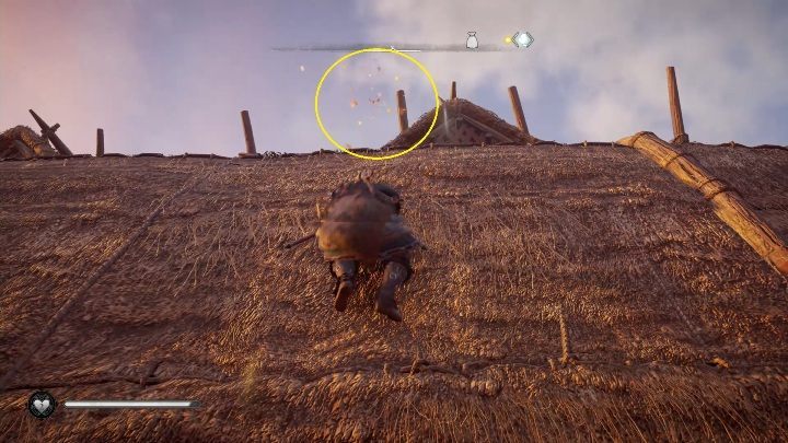 End: The card will stop only on a huge building with a thatched roof - Assassins Creed Valhalla: Flying paper - East Anglia secrets, locations - East Anglia - Assassins Creed Valhalla Guide