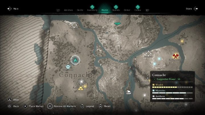 You will find the treasure in a small reservoir near the altar - AC Valhalla Wrath of the Druids: Treasure Hoard Map - Connacht, secrets, locations - Connacht - Assassins Creed Valhalla Guide