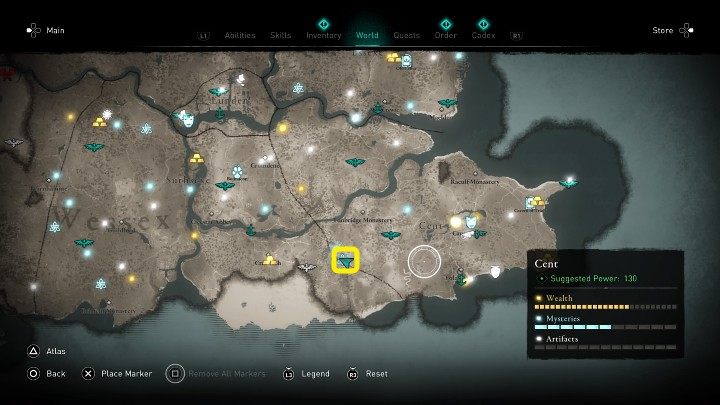 At the location marked in the image above, you will meet a child who is trying to ward off bees - Assassins Creed Valhalla: Winifred - walkthrough - Cent - Assassins Creed Valhalla Guide