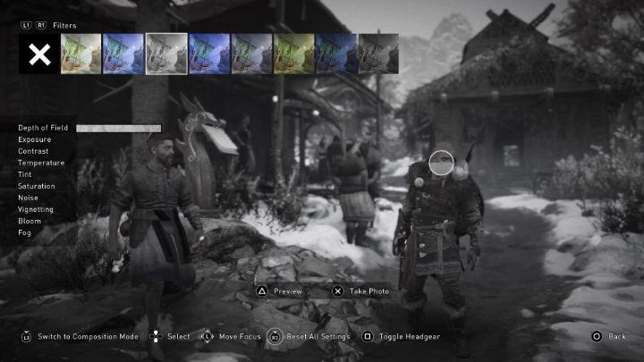 It's worth mentioning that you can apply different kinds of filters to your photos and edit their settings - Assassins Creed Valhalla: Photo mode - how to use it? - Appendix - Assassins Creed Valhalla Guide