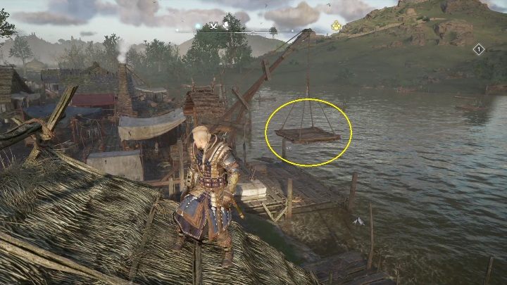 End: The paper will stop on the boards, close to the water - AC Valhalla Wrath of the Druids: Flying Paper - Meath, secrets, locations - Meath - Assassins Creed Valhalla Guide