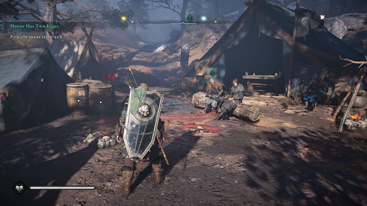 Go to a frontline camp and talk to Faravid - Assassins Creed Valhalla: Honor Has Two Edges - walkthrough - Eurvicscire - Assassins Creed Valhalla Guide