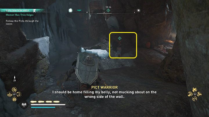 You will finally reach a cave where two Picts scouts are staying - Assassins Creed Valhalla: Honor Has Two Edges - walkthrough - Eurvicscire - Assassins Creed Valhalla Guide