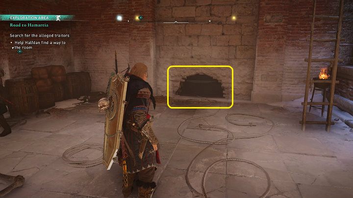 Slide through the hole in the wall and then dive to the further part of the underground complex - Assassins Creed Valhalla: Road to Hamartia - walkthrough - Eurvicscire - Assassins Creed Valhalla Guide