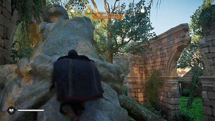 Locate the knocked down statue and start climbing to it - Assassins Creed Valhalla: Colcestre - Camulodunum Assassin Bureau - Hidden Ones Bureau - Assassins Creed Valhalla Guide