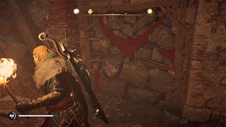 When you get out of the water, start lighting your way with a torch - Assassins Creed Valhalla: Wincestre - Venta Belgarum Assassin Bureau - Hidden Ones Bureau - Assassins Creed Valhalla Guide