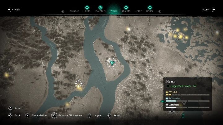 This treasure hoard map is on a small island in the western part of the region - AC Valhalla Wrath of the Druids: Treasure Hoard Map - Meath, secrets, locations - Meath - Assassins Creed Valhalla Guide