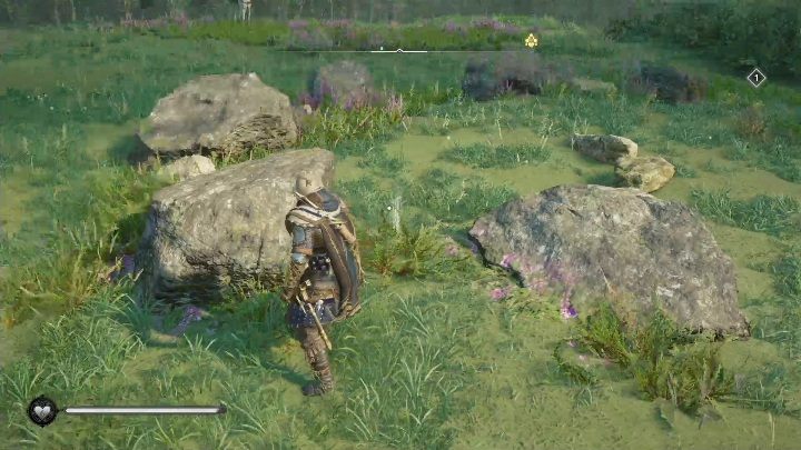 Approach the bushes between the stones - AC Valhalla Wrath of the Druids: Treasure Hoard Map - Meath, secrets, locations - Meath - Assassins Creed Valhalla Guide
