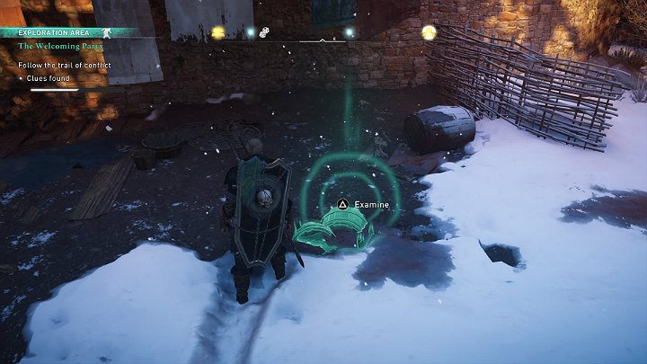 Examine the broken barrel - Assassins Creed Valhalla: The Welcoming Party - guide - Jorvik - Assassins Creed Valhalla Guide
