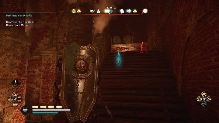 Use the nearby stairs to exit the sewers and go straight to the Coppergate Market - Assassins Creed Valhalla: Pricking The Needle - guide - Jorvik - Assassins Creed Valhalla Guide