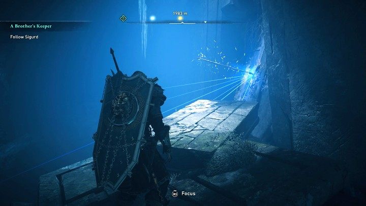 Right there you will find Gungnir (Odin's spear), a weapon of the highest quality, which got stuck in the wall - Assassins Creed Valhalla: A Brothers Keeper - walkthrough - Hordafylke - Assassins Creed Valhalla Guide
