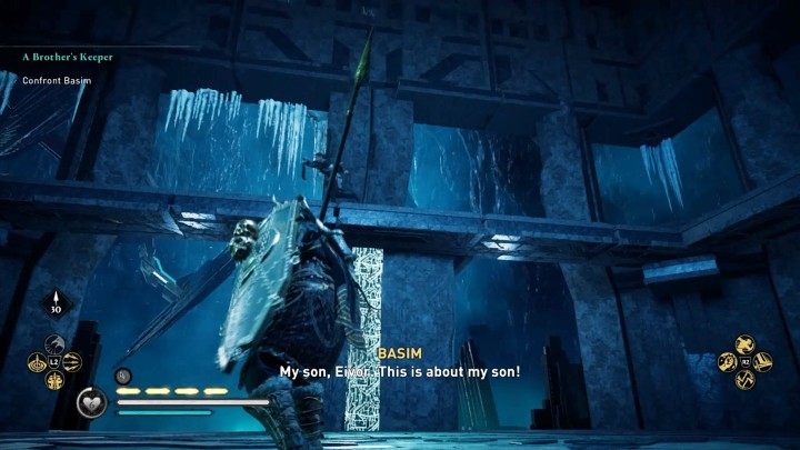 Basim is an extremely fast and agile opponent, who can attack from different angles, and will not hesitate to use clever tricks like smoke bombs - Assassins Creed Valhalla: A Brothers Keeper - walkthrough - Hordafylke - Assassins Creed Valhalla Guide