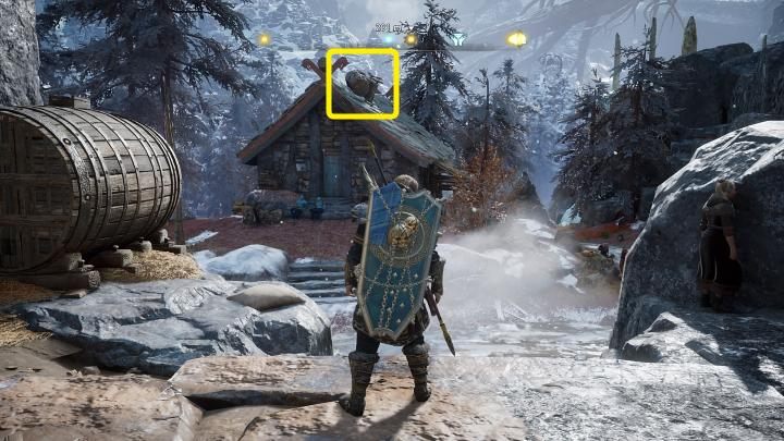 On the left, on the roof of one of the buildings, you will find a broken wooden wagon - this is the second clue to investigate - Assassins Creed Valhalla: Aegirs Daughters - walkthrough - Jotunheim - Assassins Creed Valhalla Guide