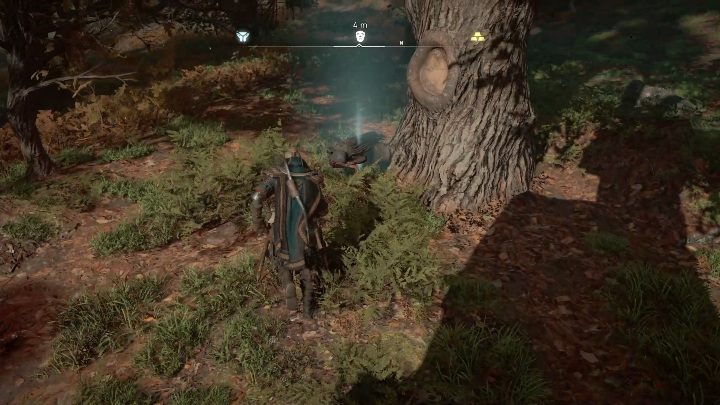 The artifact is leaning against a large tree, you just need to get it from the right side for the character to pull it out - Assassins Creed Valhalla: Roman Artifact - Glowecestrescire, Secrets, Locations - Glowecestrescire - Assassins Creed Valhalla Guide