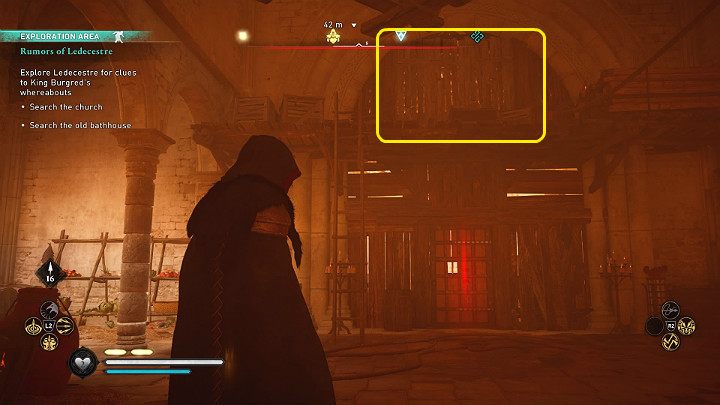 The door leading to the pointer is barricaded - Assassins Creed Valhalla: Rumors of the Ledecestre walkthrough - Ledecestrescire - Assassins Creed Valhalla Guide