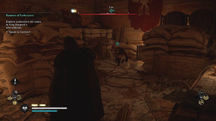 In the room you will meet Ceolbert, who sneaked into the building to find Burgred on his own - Assassins Creed Valhalla: Rumors of the Ledecestre walkthrough - Ledecestrescire - Assassins Creed Valhalla Guide