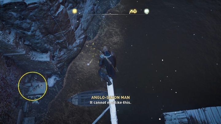 End: The paper will stop at the altar, right by the water - Assassins Creed Valhalla: Flying Paper - Jorvik, secrets, locations - Jorvik - Assassins Creed Valhalla Guide