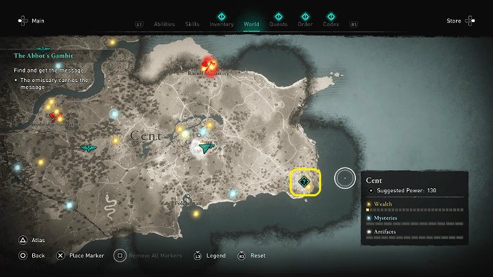 The envoy was heading for the white coast in the southeast, to Dover Fortress - Assassins Creed Valhalla: The Abbots Gambit - walkthrough - Cent - Assassins Creed Valhalla Guide