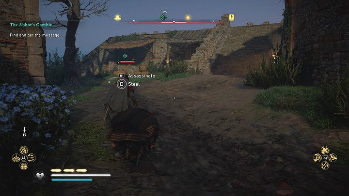 You will find the envoy on the ground floor in the tower in the company of several guards, but he will move away from them from time to time - Assassins Creed Valhalla: The Abbots Gambit - walkthrough - Cent - Assassins Creed Valhalla Guide