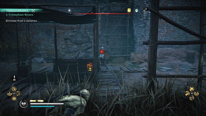The entrance leads to the center of the fortress - Assassins Creed Valhalla: A Triumphant Return - walkthrough - Grantebridgescire - Assassins Creed Valhalla Guide