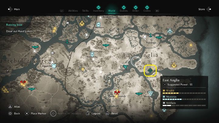 Eivor must go to King's Bury settlement and liberate it from Rued's men - Assassins Creed Valhalla: A Raising Iron - walkthrough - Grantebridgescire - Assassins Creed Valhalla Guide
