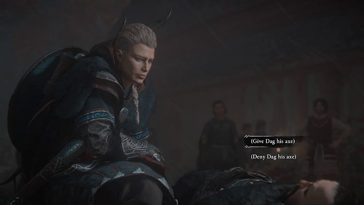 After winning the duel you can send Dag to Valhalla or refuse him glory in death - Assassins Creed Valhalla: A Brewing Storm - walkthrough - Ravensthorpe - Assassins Creed Valhalla Guide