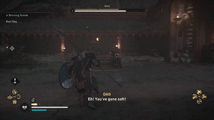When fighting with two axes, Dag becomes much more agile and launches quick combinations of four or even five attacks - Assassins Creed Valhalla: Dag boss fight - how to win? - Bosses - Assassins Creed Valhalla Guide