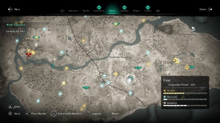 Location of the cursed place: You will find it by riding south from the Tonbridge Monastery - Assassins Creed Valhalla: Cursed symbol - Cent secrets, locations - Cent - Assassins Creed Valhalla Guide