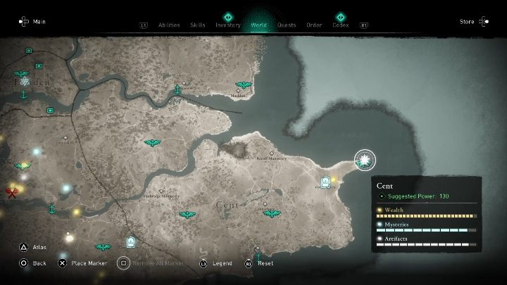 Location of the cursed place: the eastern part of the location - Assassins Creed Valhalla: Cursed symbol - Cent secrets, locations - Cent - Assassins Creed Valhalla Guide