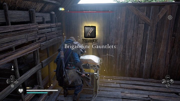The chest is in the attic, you will get to it by climbing up the column - Assassins Creed Valhalla: Gear - Cent, Secrets, Locations - Cent - Assassins Creed Valhalla Guide