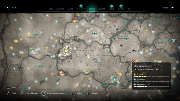 Location of the book of knowledge: Oxenefordscire, on the left side of the map, in the enemy camp - Assassins Creed Valhalla: Books of Knowledge - melee combat - map, locations - Secrets and collectibles - Assassins Creed Valhalla Guide