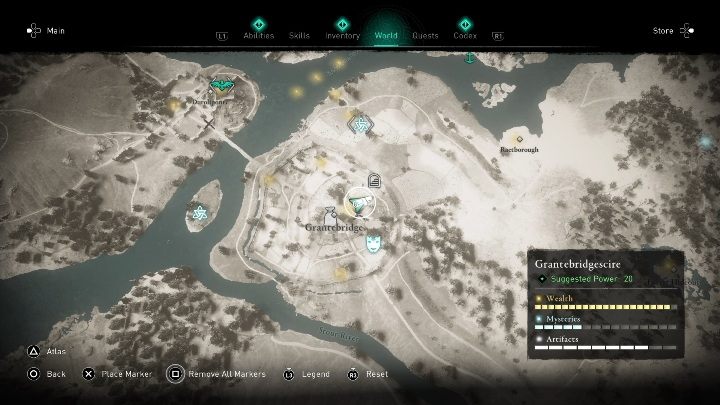 Region: Grantebridgescire - Assassins Creed Valhalla: Rigsogur Fragment - whole set - map, locations - Secrets and collectibles - Assassins Creed Valhalla Guide