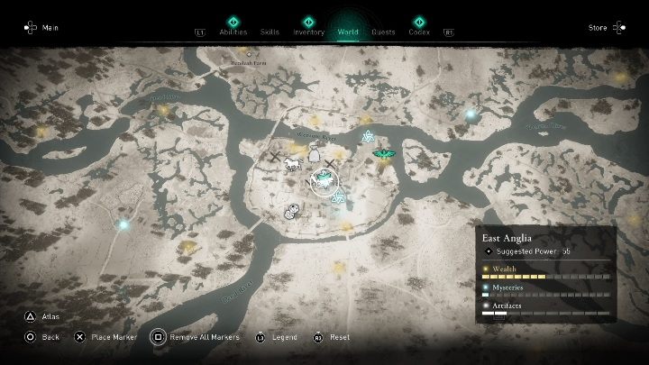 Region: East Anglia - Assassins Creed Valhalla: Rigsogur Fragment - whole set - map, locations - Secrets and collectibles - Assassins Creed Valhalla Guide