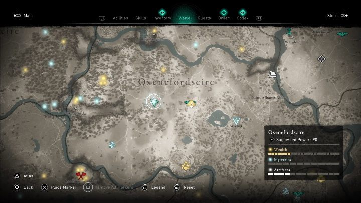 Region: Oxenefordscire - Assassins Creed Valhalla: Rigsogur Fragment - whole set - map, locations - Secrets and collectibles - Assassins Creed Valhalla Guide