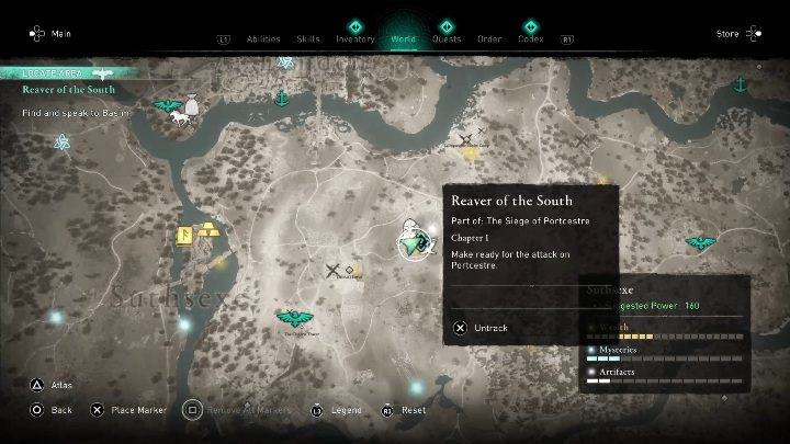 Region: Suthsexe - Assassins Creed Valhalla: Rigsogur Fragment - whole set - map, locations - Secrets and collectibles - Assassins Creed Valhalla Guide