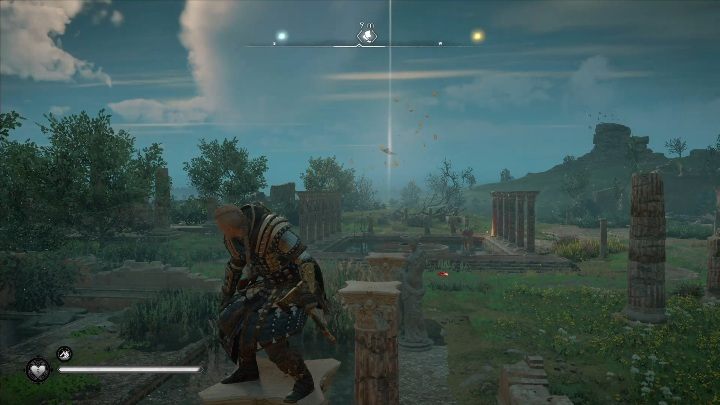 Start: The page is located on one of the columns - Assassins Creed Valhalla: Flying Paper - Hamtunscire, secrets - Hamtunscire - Assassins Creed Valhalla Guide