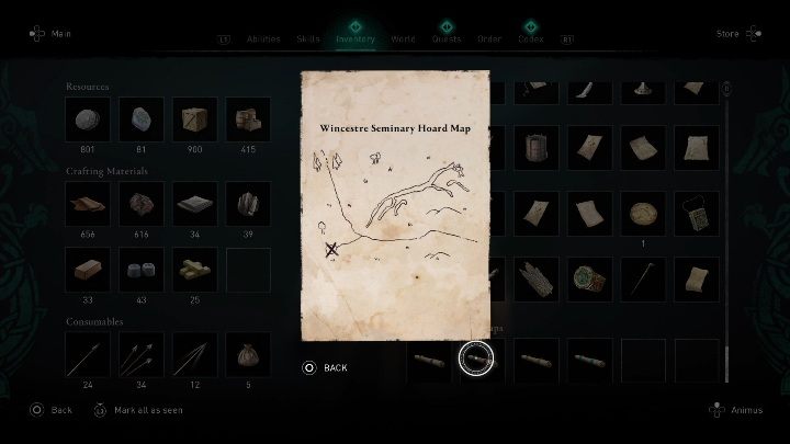 You will find the diagram in the northern part of the region - Assassins Creed Valhalla: Treasure map - Wincestre, secrets, locations - Wincestre - Assassins Creed Valhalla Guide