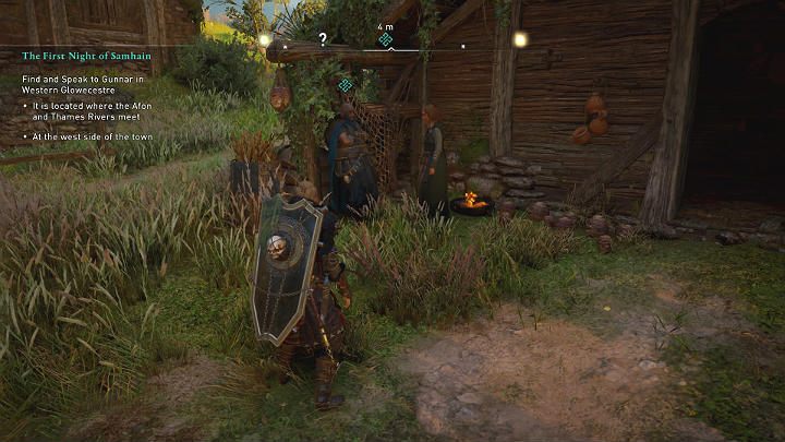 Gunnar settled in Glowecestre with Brigid, a woman who speaks an foreign language - Assassins Creed Valhalla: The First Night of Samhain - walkthrough - Glowecestrescire - Assassins Creed Valhalla Guide