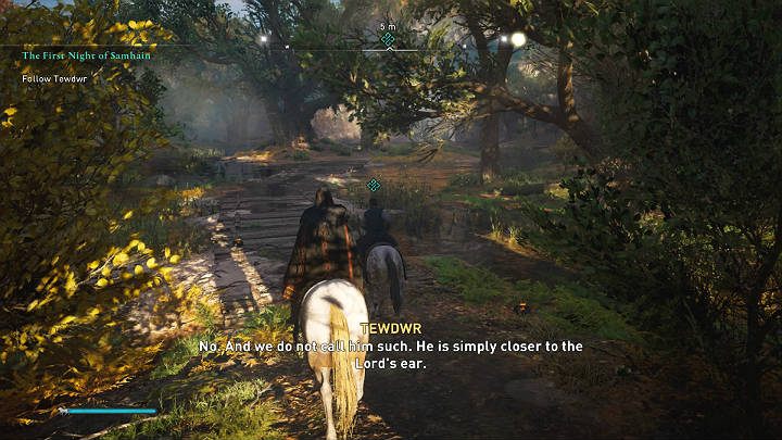 Get on your horse and ride with Tevdwr - Assassins Creed Valhalla: The First Night of Samhain - walkthrough - Glowecestrescire - Assassins Creed Valhalla Guide