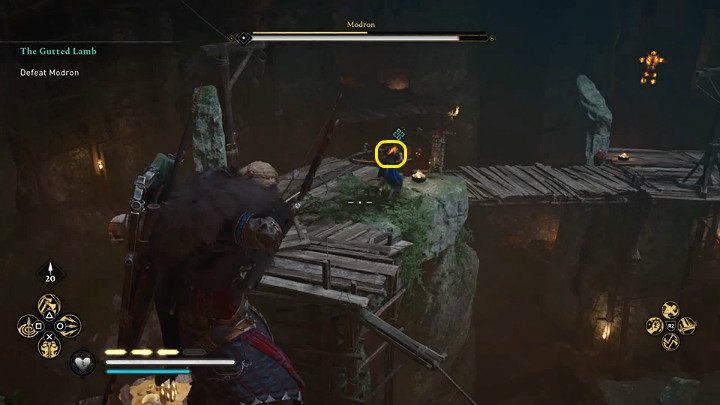 Modron has two vulnerable points: left foot and back - Assassins Creed Valhalla: The Gutted Lamb - Walkthrough - Glowecestrescire - Assassins Creed Valhalla Guide