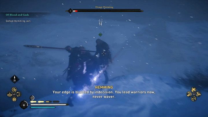 When you have collected enough health points for the boss, the opponent will move to another area of the arena once again - Assassins Creed Valhalla: Draugr Hemming - boss, how to beat? - Bosses - Assassins Creed Valhalla Guide