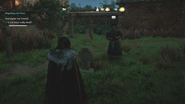 Talk to Wemba, who takes care of the cemetery - Assassins Creed Valhalla: Impaling the Seax - guide - Wincestre - Assassins Creed Valhalla Guide