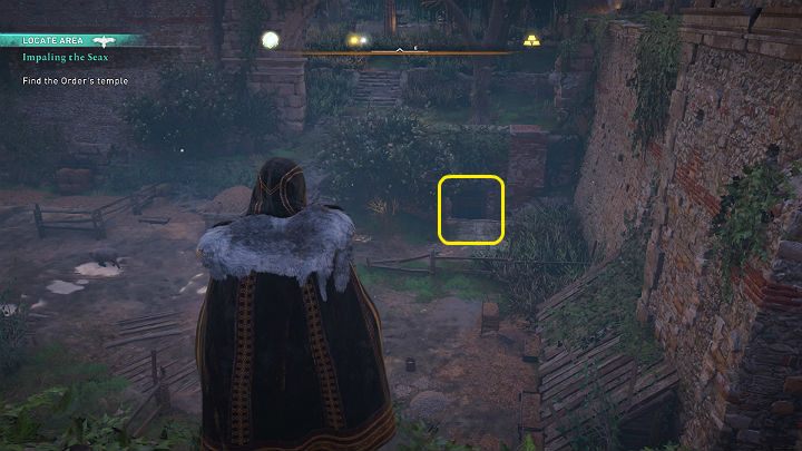 Go to the bishop's residence, then walk through the small door by the city walls, where you'll open the door at the very bottom of the tunnel to enter a ruined temple - Assassins Creed Valhalla: Impaling the Seax - guide - Wincestre - Assassins Creed Valhalla Guide