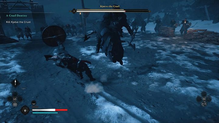 You should also watch out for the jump attack where he hits you with his knee - Assassins Creed Valhalla: Kjotve the Cruel - boss, how to defeat? - Bosses - Assassins Creed Valhalla Guide